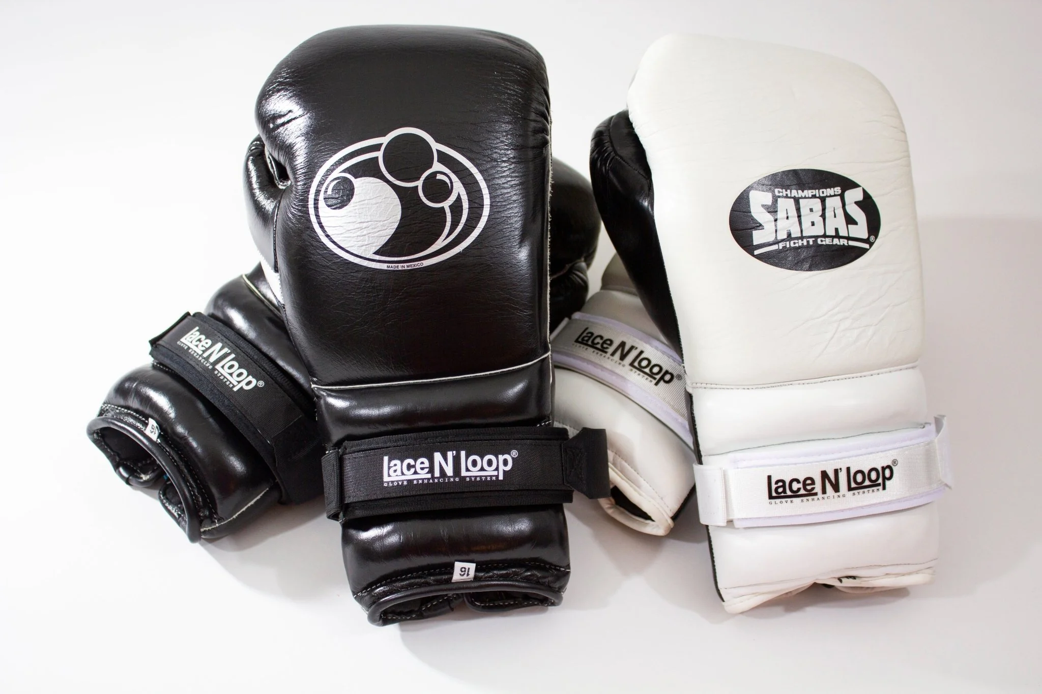 Super-White (black logo) Lace N Loop Straps (Pair) - Image 4