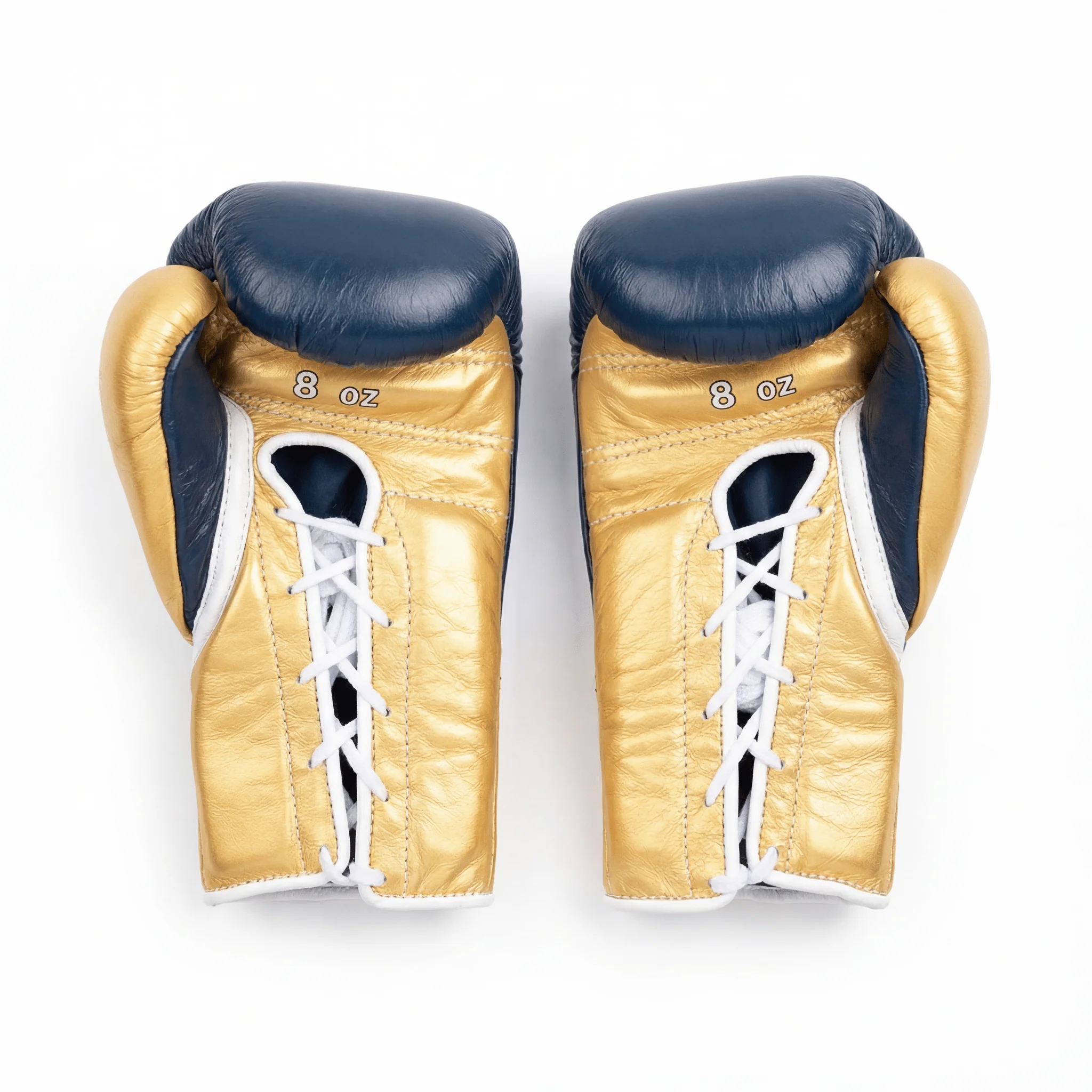 WINNING LACE-UP BOXING GLOVES - NAVY/GOLD - Image 3