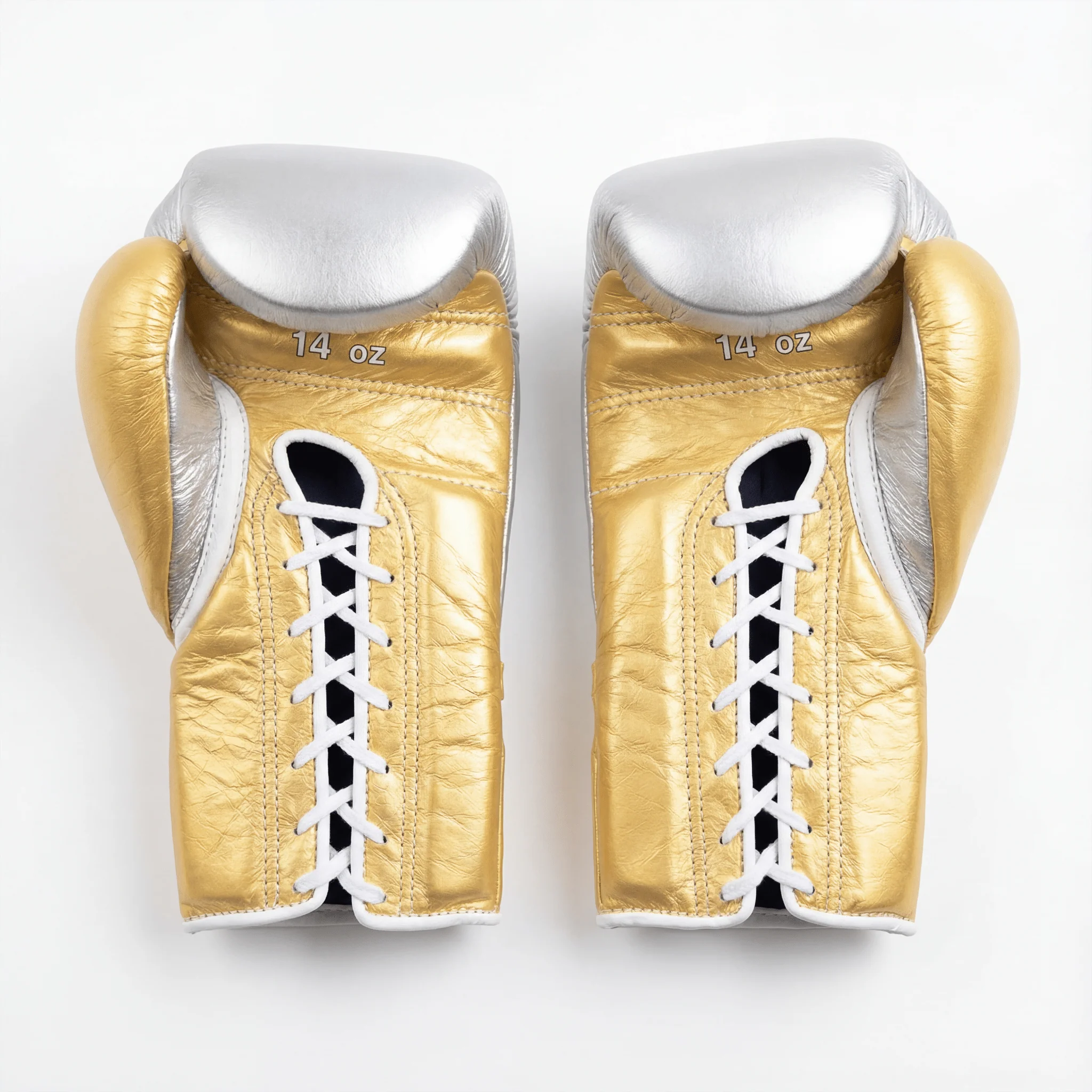 WINNING LACE-UP BOXING GLOVES - SILVER/GOLD - Image 3